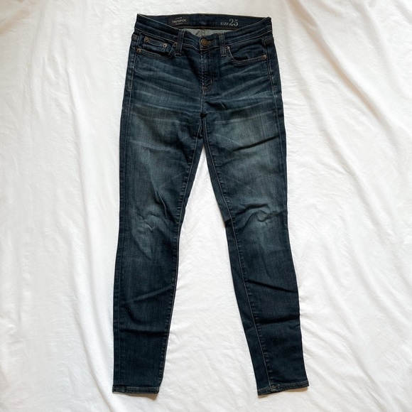 J.Crew Toothpick Skinny Ankle Jeans Mid Rise Dark Wash - Picture 1 of 6